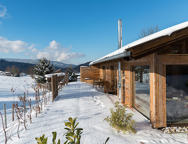 Luxus-Chalets im Winter Bayerischer Wald